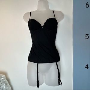 Intimissimi Black Bustier Lingerie & Garter Straps 30B Small